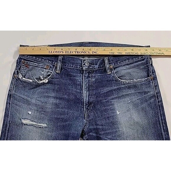 Polo Ralph Lauren Jeans Men’s Varick Slim Straight 36X30 Medium Wash Distressed - Picture 12 of 16